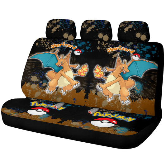 Charizard Car Back Seat Covers Custom Tie Dye Style Anime Car Accessories - Gearcarcover - 1
