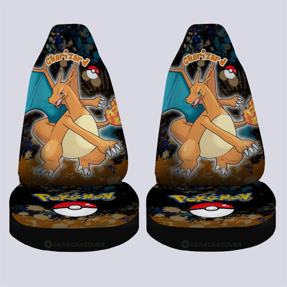 Charizard Car Seat Covers Custom Tie Dye Style Anime Car Accessories - Gearcarcover - 4