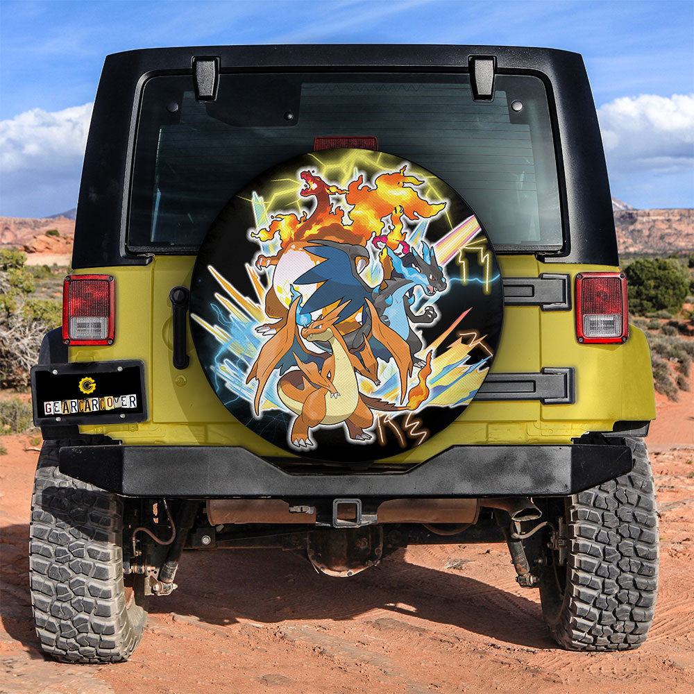 Charizard Evolution Spare Tire Cover Custom - Gearcarcover - 2