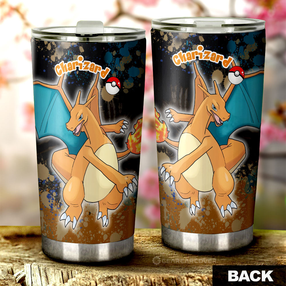 Charizard Tumbler Cup Custom Tie Dye Style Anime Car Accessories - Gearcarcover - 3