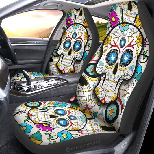 Charlotte FC Car Seat Covers Custom Sugar Skull Car Accessories - Gearcarcover - 1