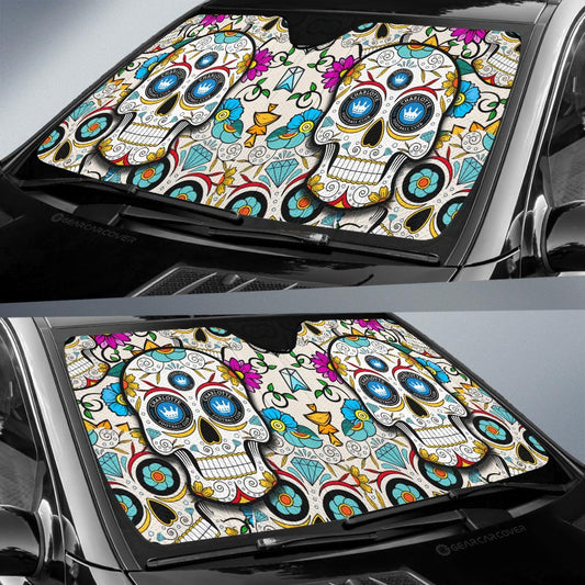 Charlotte FC Car Sunshade Custom Sugar Skull Car Accessories - Gearcarcover - 2