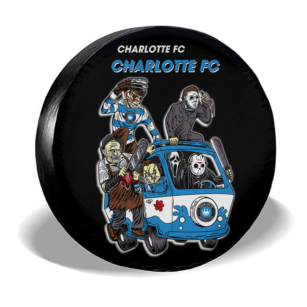 Charlotte FC Spare Tire Covers Horror Characters Car Accessories - Gearcarcover - 3