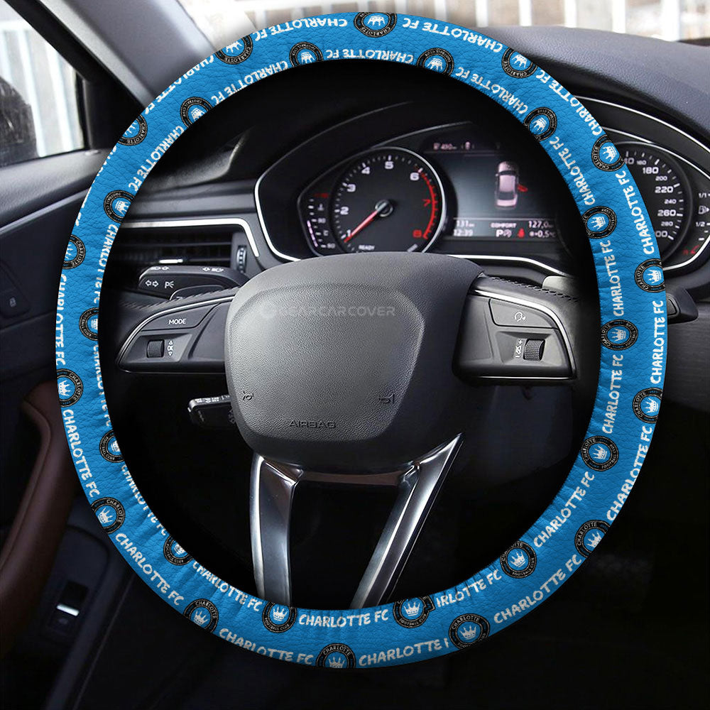 Charlotte FC Steering Wheel Cover Sporty Team Collection - Gearcarcover - 4