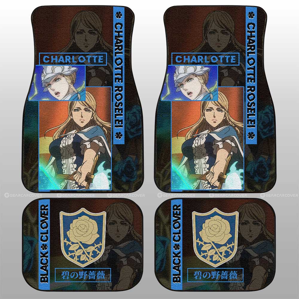 Charlotte Roselei Car Floor Mats Custom Black Clover Anime - Gearcarcover - 2