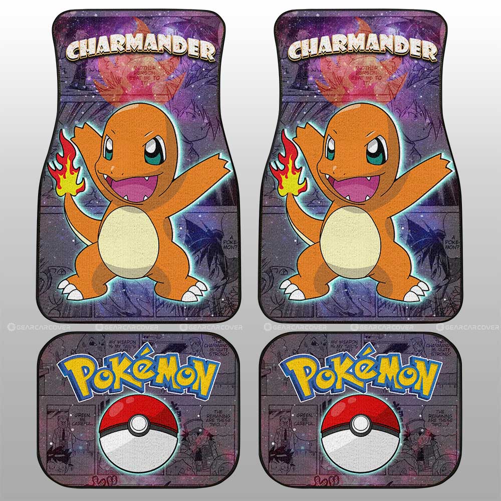 Charmander Car Floor Mats Custom Galaxy Manga Style - Gearcarcover - 2