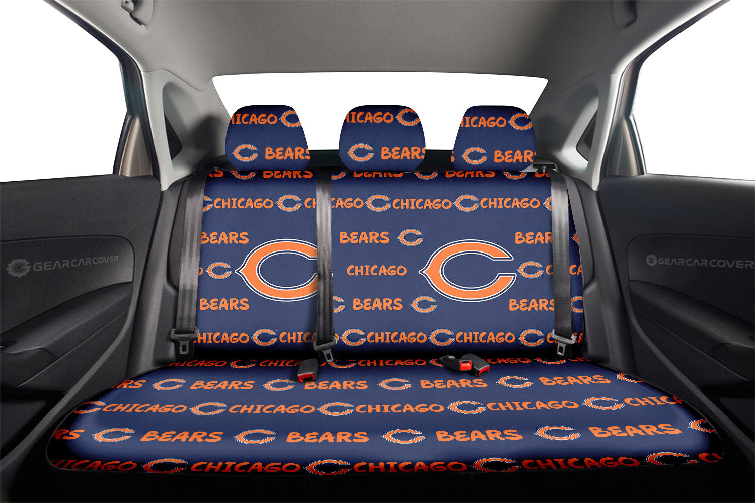 Chicago Bears Car Back Seat Covers Sporty Team Collection - Gearcarcover - 2