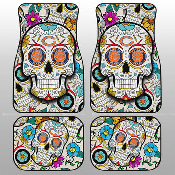 Chicago Bears Car Floor Mats Custom Sugar Skull Car Accessories - Gearcarcover - 1