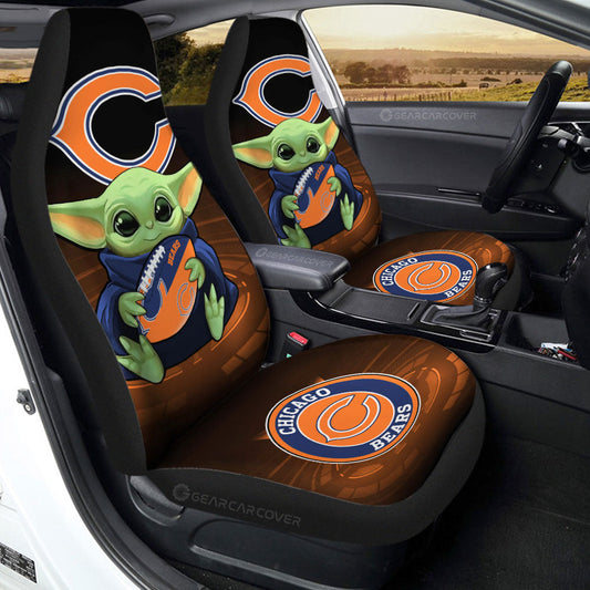 Chicago Bears Car Seat Covers Baby Yoda Car Accessories For Fan - Gearcarcover - 2
