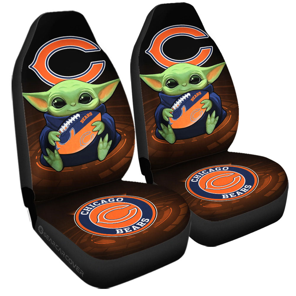 Chicago Bears Car Seat Covers Baby Yoda Car Accessories For Fan - Gearcarcover - 3