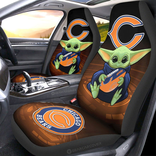 Chicago Bears Car Seat Covers Baby Yoda Car Accessories For Fan - Gearcarcover - 1