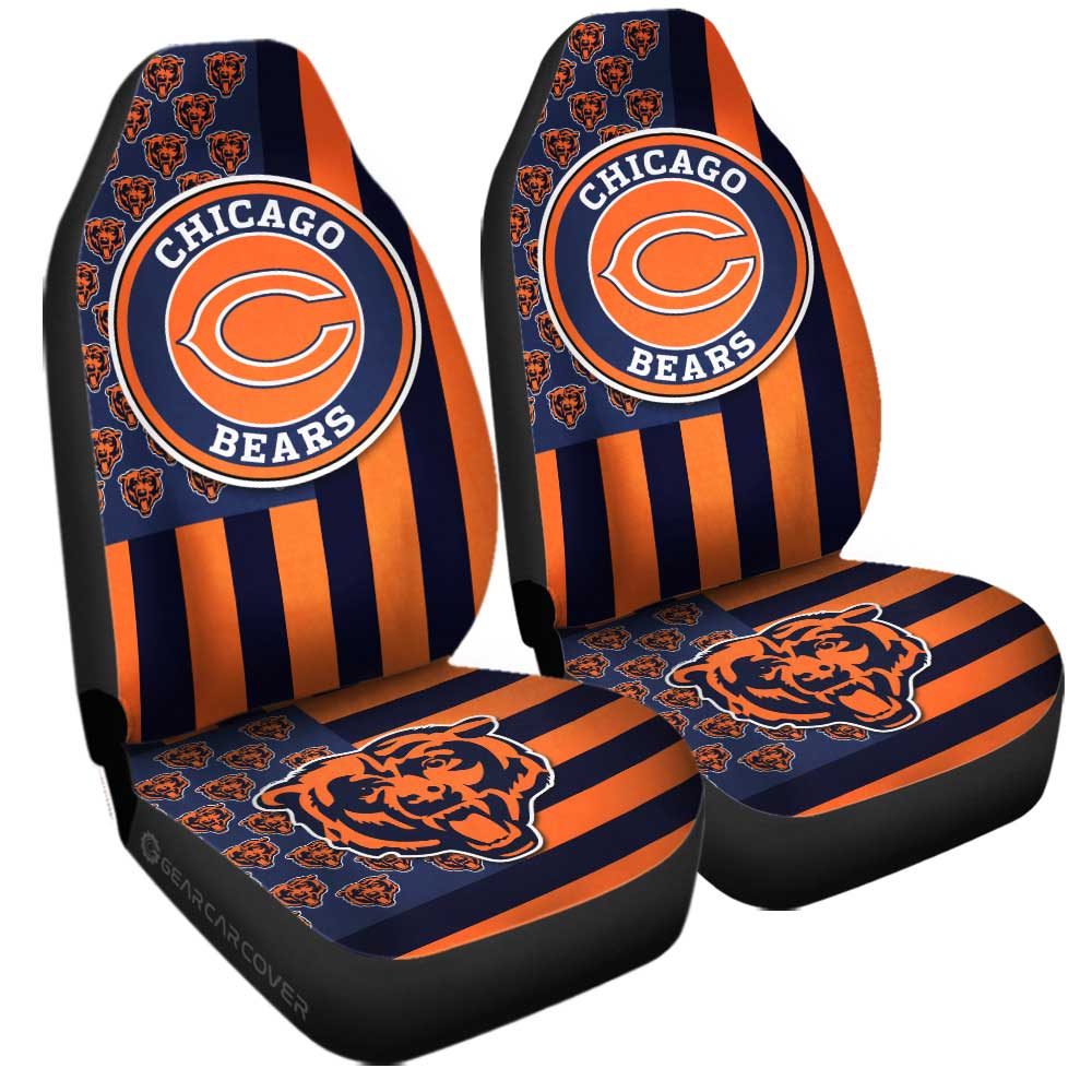 Chicago Bears Car Seat Covers Custom US Flag Style - Gearcarcover - 3