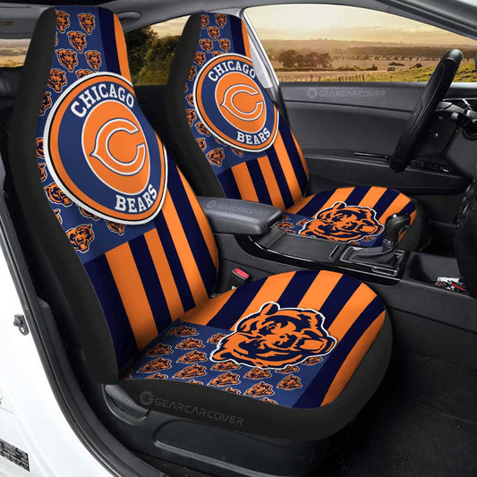 Chicago Bears Car Seat Covers Custom US Flag Style - Gearcarcover - 1