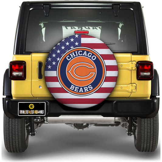 Chicago Bears Spare Tire Covers Custom US Flag Style - Gearcarcover - 1