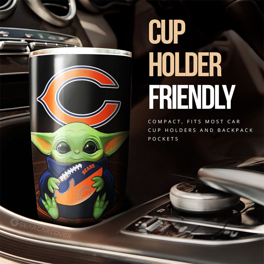 Chicago Bears Tumbler Cup Custom Car Accessories For Fan - Gearcarcover - 3