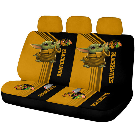 Chicago Blackhawks Car Back Seat Covers Custom Car Accessories - Gearcarcover - 1