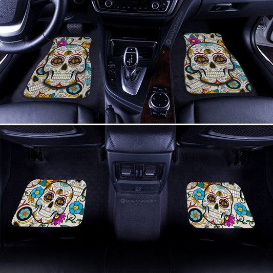 Chicago Blackhawks Car Floor Mats Custom Sugar Skull Car Accessories - Gearcarcover - 2