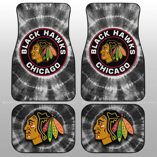 Chicago Blackhawks Car Floor Mats Custom Tie Dye Car Accessories - Gearcarcover - 1