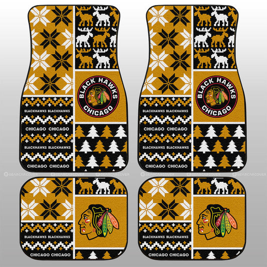 Chicago Blackhawks Car Floor Mats Custom Ugly Style Car Accessories - Gearcarcover - 1