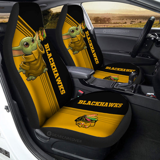 Chicago Blackhawks Car Seat Covers Baby Yoda Car Accessories - Gearcarcover - 2