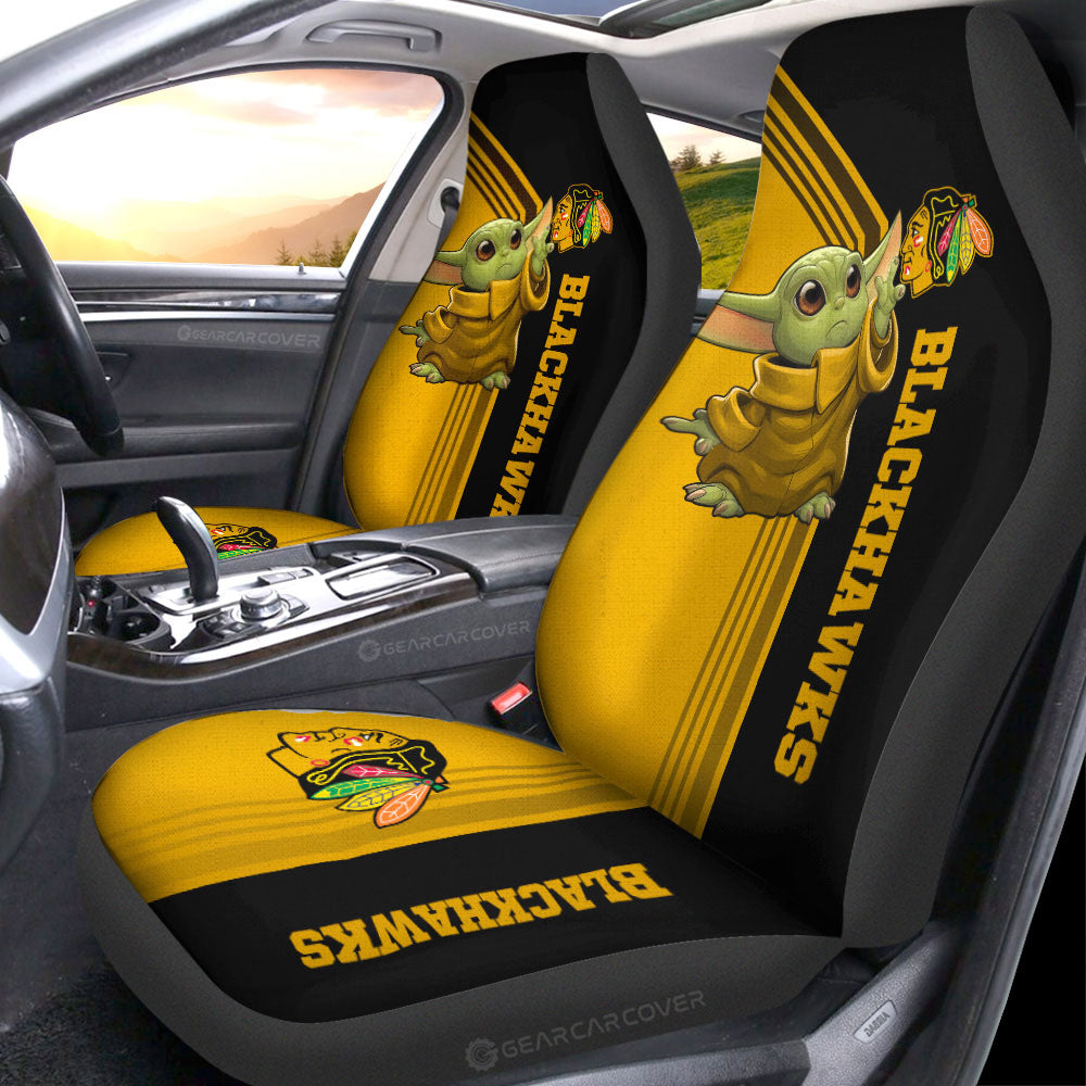 Chicago Blackhawks Car Seat Covers Baby Yoda Car Accessories - Gearcarcover - 1