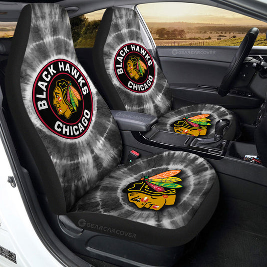 Chicago Blackhawks Car Seat Covers Custom Tie Dye Car Accessories - Gearcarcover - 2