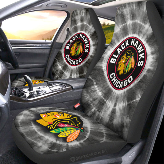 Chicago Blackhawks Car Seat Covers Custom Tie Dye Car Accessories - Gearcarcover - 1