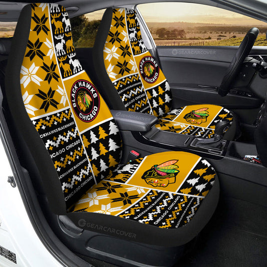 Chicago Blackhawks Car Seat Covers Custom Ugly Style Car Accessories - Gearcarcover - 2