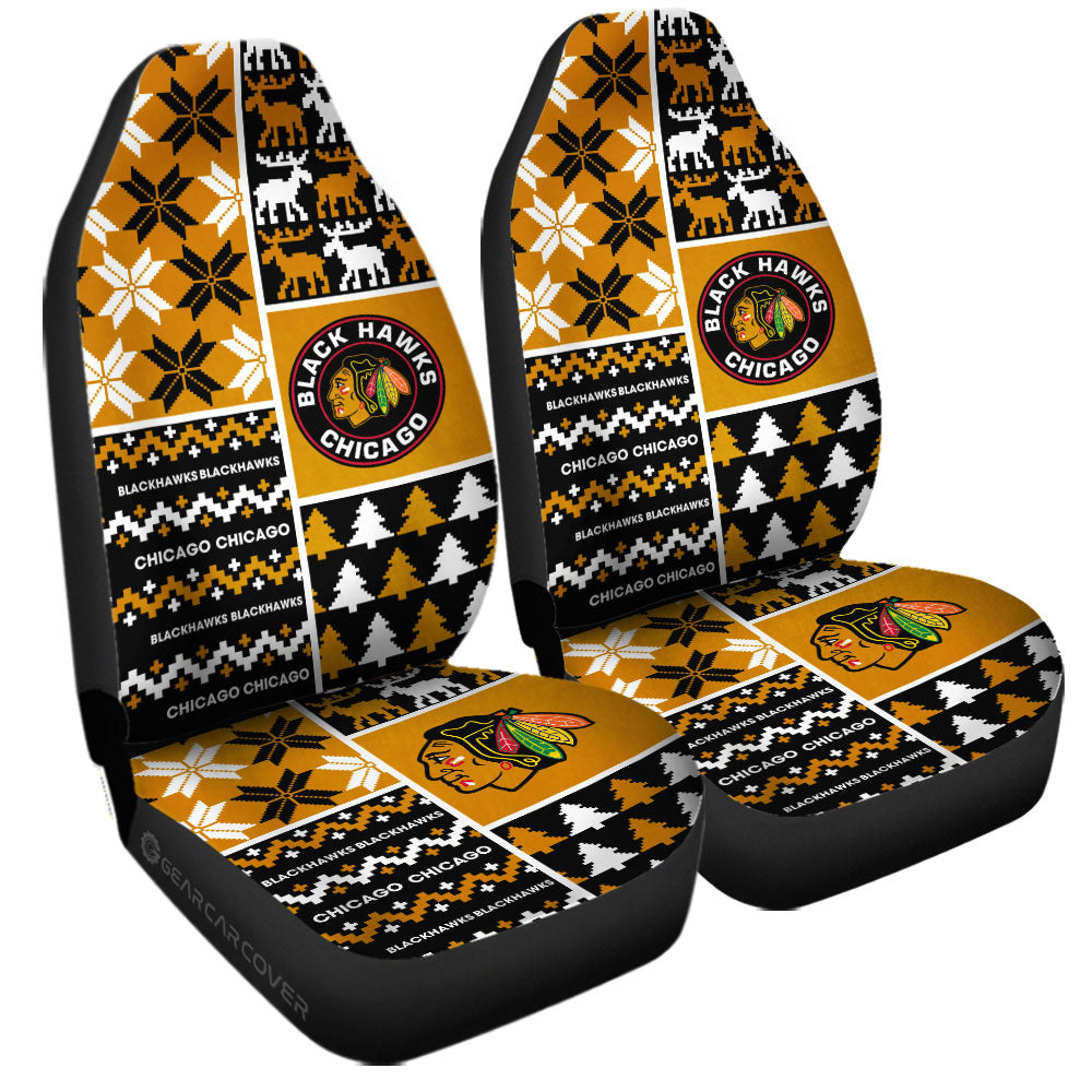 Chicago Blackhawks Car Seat Covers Custom Ugly Style Car Accessories - Gearcarcover - 3