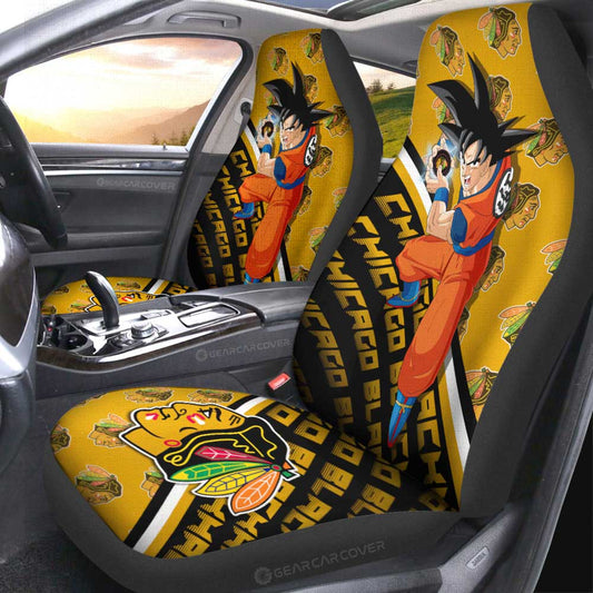 Chicago Blackhawks Car Seat Covers Goku Car Decorations For Fans - Gearcarcover - 2