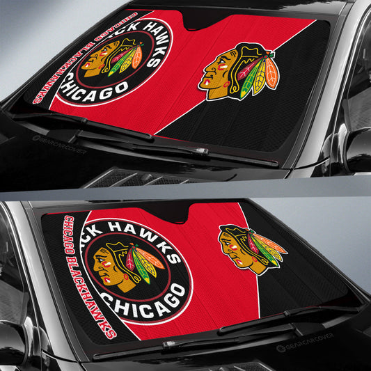 Chicago Blackhawks Car Sunshade Custom Car Accessories For Fans - Gearcarcover - 2
