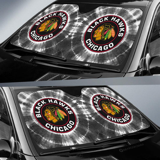 Chicago Blackhawks Car Sunshade Custom Tie Dye Car Accessories - Gearcarcover - 2