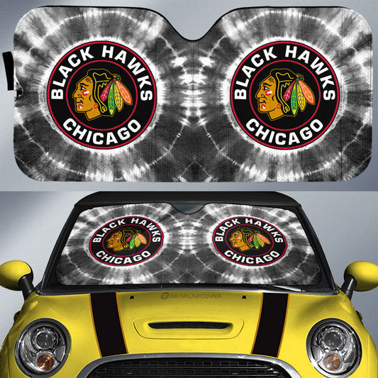 Chicago Blackhawks Car Sunshade Custom Tie Dye Car Accessories - Gearcarcover - 1