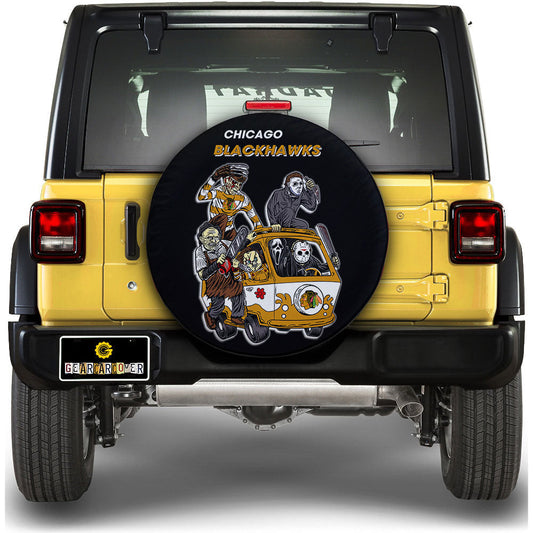 Chicago Blackhawks Spare Tire Covers Horror Characters Car Accessories - Gearcarcover - 1