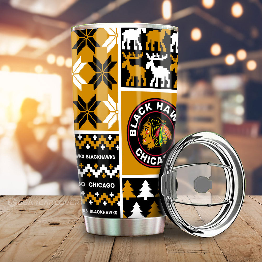 Chicago Blackhawks Tumbler Cup Custom Ugly Style Car Accessories - Gearcarcover - 1