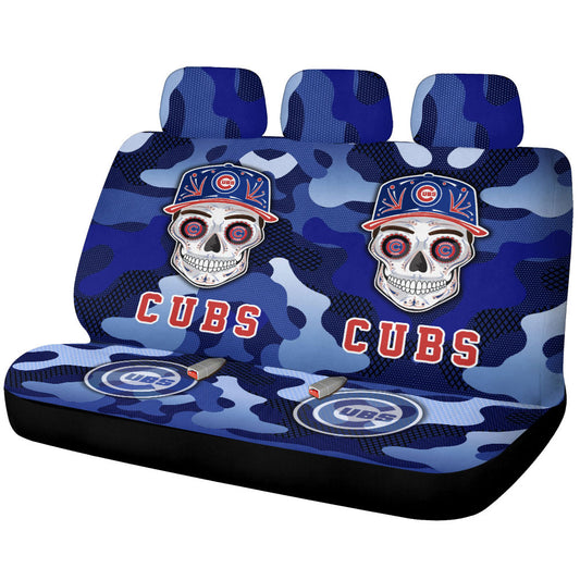 Chicago Cubs Car Back Seat Covers Skull Theme Collection - Gearcarcover - 1