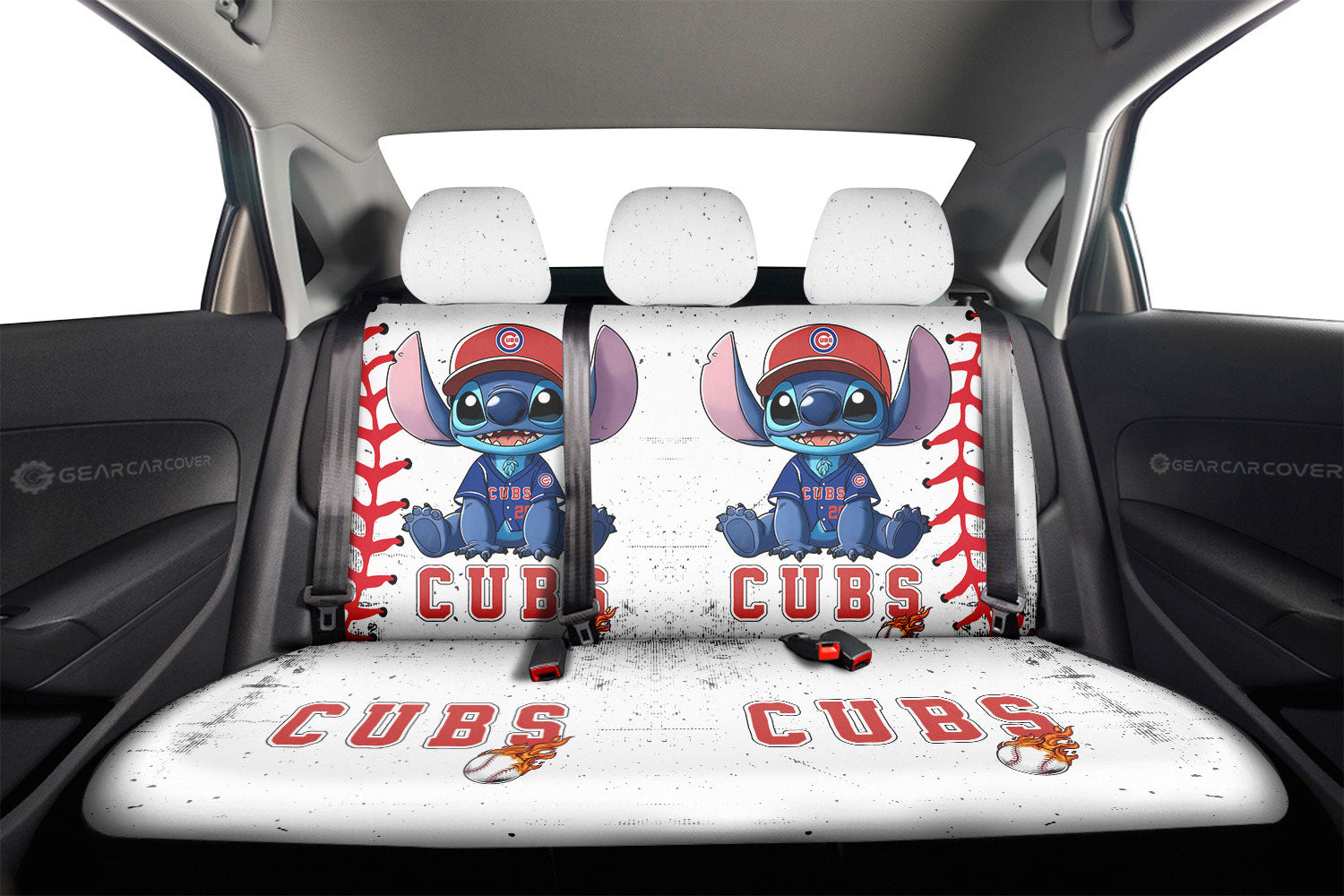 Chicago Cubs Car Back Seat Covers Stitch Theme Collection - Gearcarcover - 2