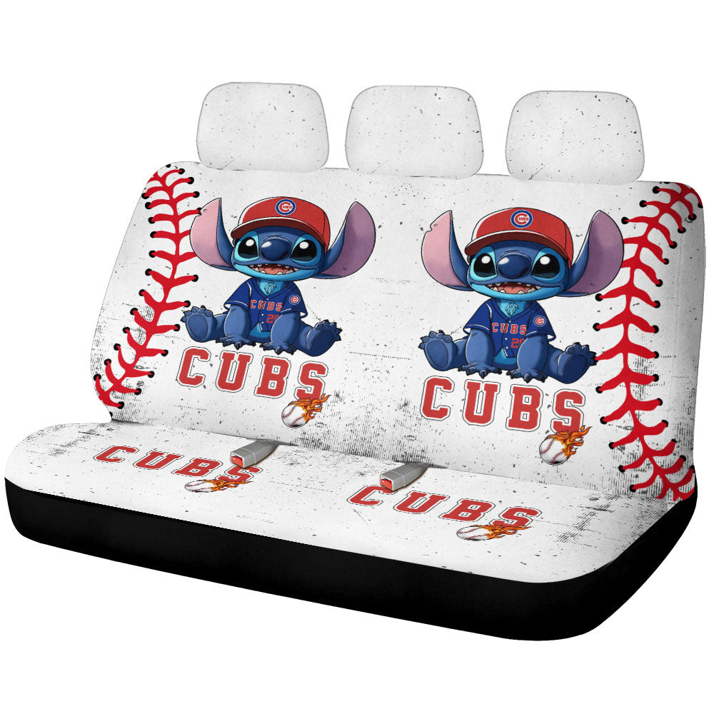 Chicago Cubs Car Back Seat Covers Stitch Theme Collection - Gearcarcover - 1