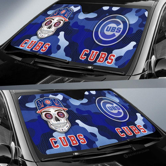 Chicago Cubs Car Sunshade Skull Theme Collection - Gearcarcover - 2