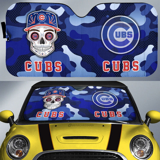 Chicago Cubs Car Sunshade Skull Theme Collection - Gearcarcover - 1