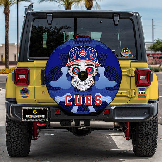 Chicago Cubs Spare Tire Covers Camera Hole Skull Theme Collection - Gearcarcover - 2