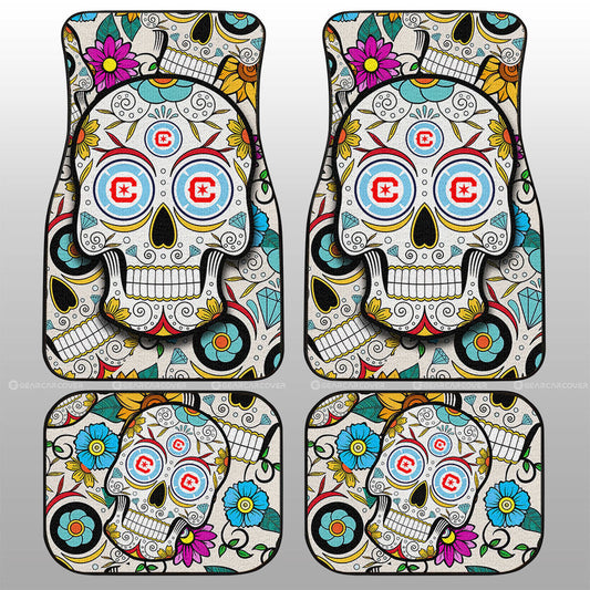 Chicago Fire FC Car Floor Mats Custom Sugar Skull Car Accessories - Gearcarcover - 1