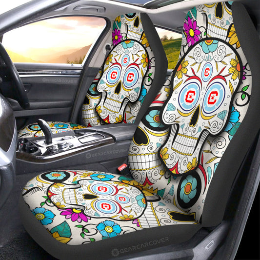 Chicago Fire FC Car Seat Covers Custom Sugar Skull Car Accessories - Gearcarcover - 1