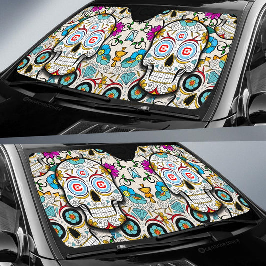 Chicago Fire FC Car Sunshade Custom Sugar Skull Car Accessories - Gearcarcover - 2