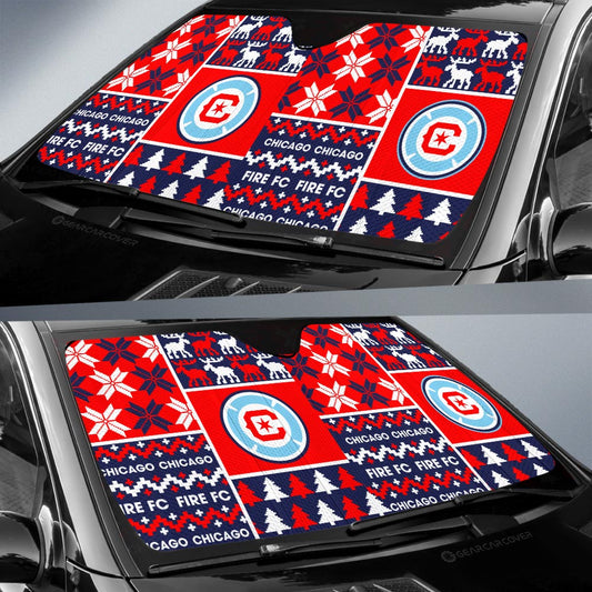 Chicago Fire FC Car Sunshade Custom Ugly Style Car Accessories - Gearcarcover - 2