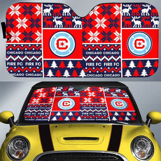 Chicago Fire FC Car Sunshade Custom Ugly Style Car Accessories - Gearcarcover - 1
