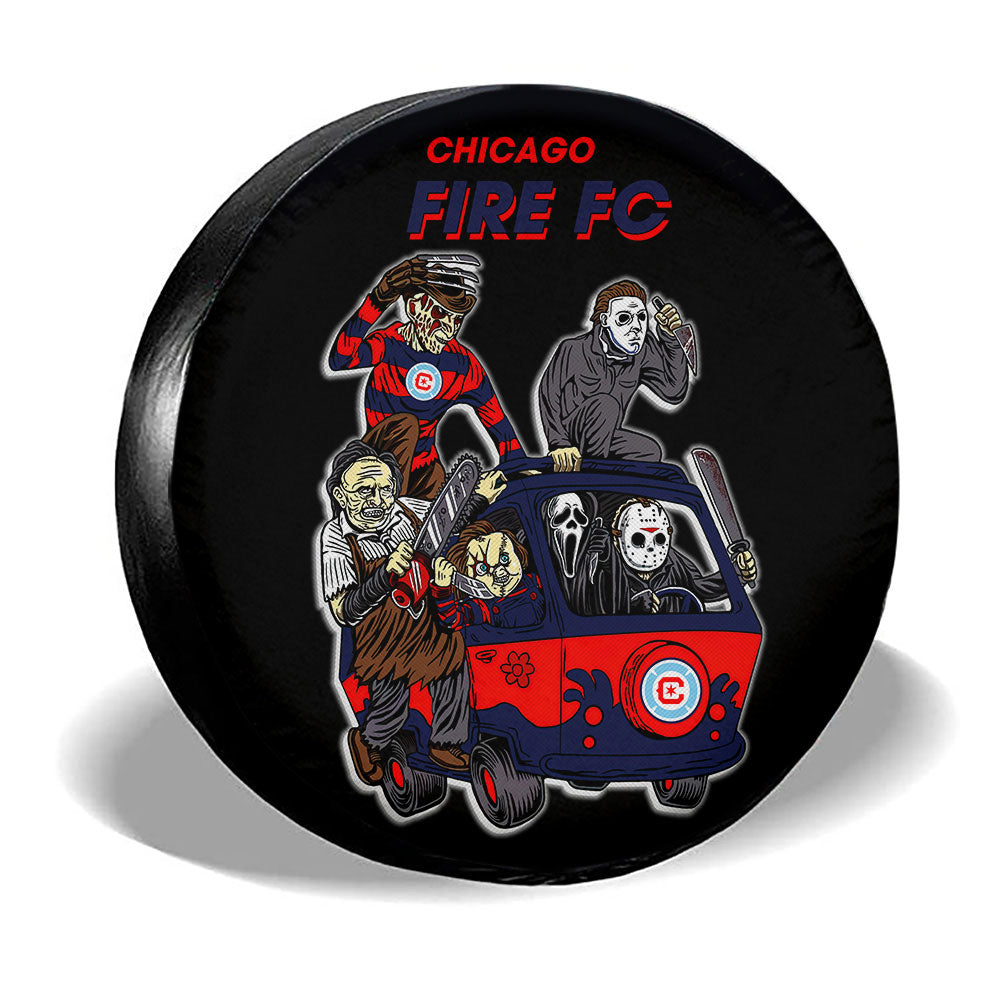 Chicago Fire FC Spare Tire Covers Horror Characters Car Accessories - Gearcarcover - 3