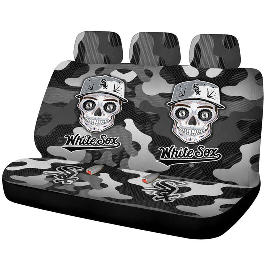 Chicago White Sox Car Back Seat Covers Skull Theme Collection - Gearcarcover - 1