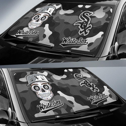Chicago White Sox Car Sunshade Skull Theme Collection - Gearcarcover - 2