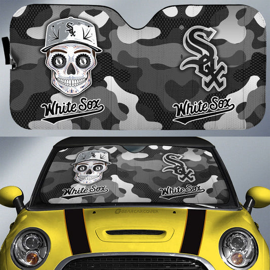 Chicago White Sox Car Sunshade Skull Theme Collection - Gearcarcover - 1